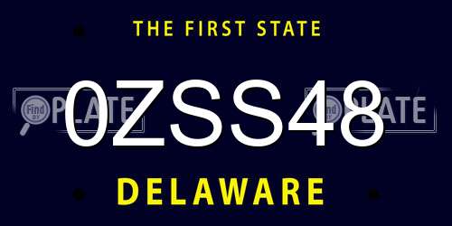 0ZSS48 Delaware License Plate
