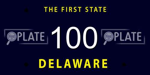 100 Delaware License Plate