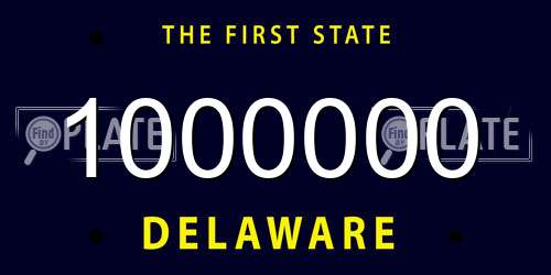 1000000 Delaware License Plate