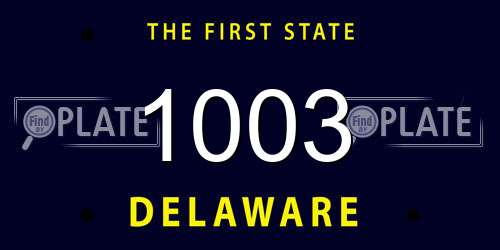 1003 Delaware License Plate