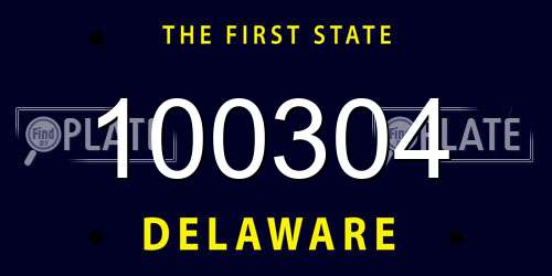 100304 Delaware License Plate