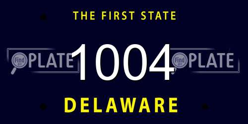 1004 Delaware License Plate