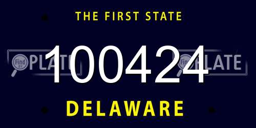 100424 Delaware License Plate