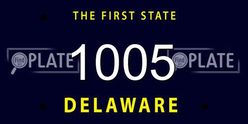 1005 Delaware License Plate