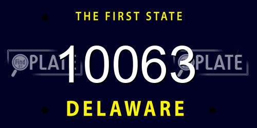 10063 Delaware License Plate