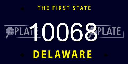 10068 Delaware License Plate