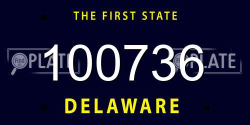 100736 Delaware License Plate