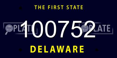 100752 Delaware License Plate