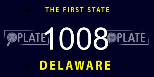 1008 Delaware License Plate