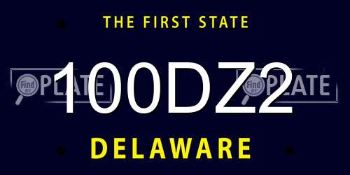 100DZ2 Delaware License Plate