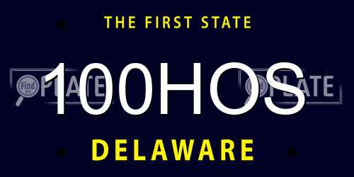 100HOS Delaware License Plate