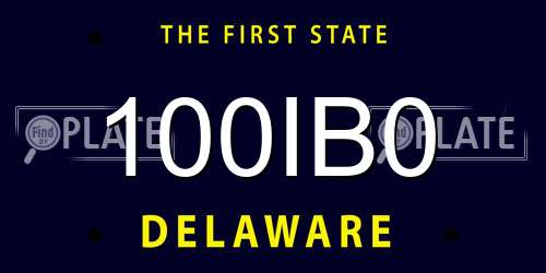 100IB0 Delaware License Plate