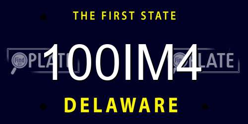 100IM4 Delaware License Plate