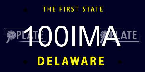 100IMA Delaware License Plate