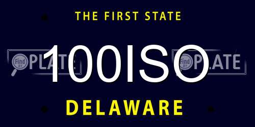 100ISO Delaware License Plate