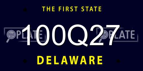 100Q27 Delaware License Plate