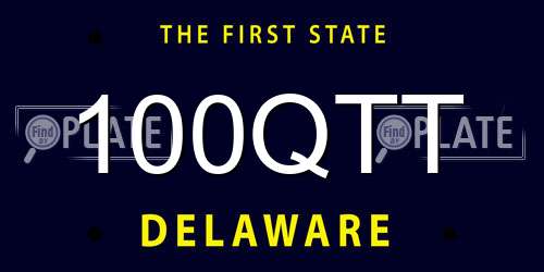 100QTT Delaware License Plate