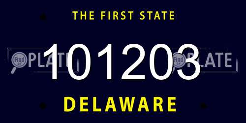 101203 Delaware License Plate