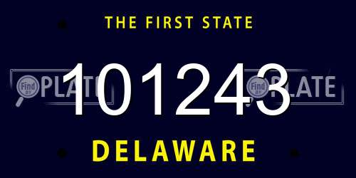 101243 Delaware License Plate