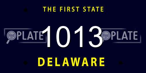 1013 Delaware License Plate