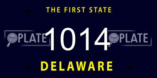 1014 Delaware License Plate