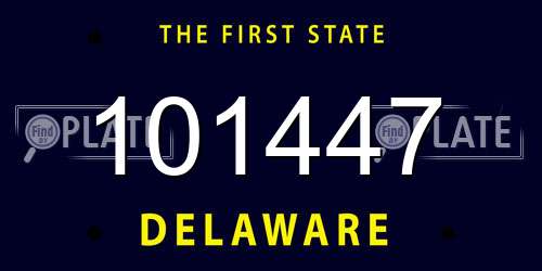 101447 Delaware License Plate