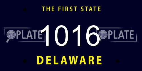1016 Delaware License Plate