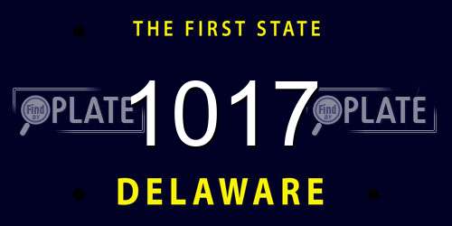 1017 Delaware License Plate
