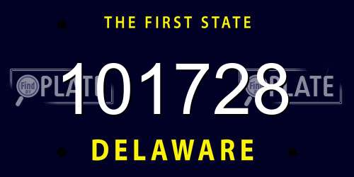 101728 Delaware License Plate