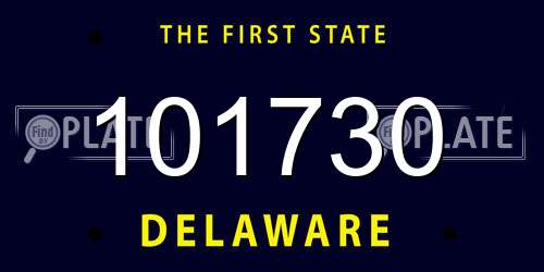 101730 Delaware License Plate
