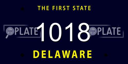 1018 Delaware License Plate