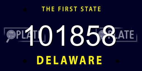 101858 Delaware License Plate