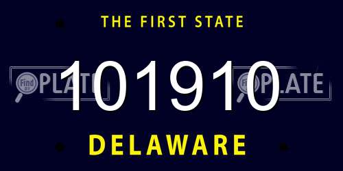 101910 Delaware License Plate