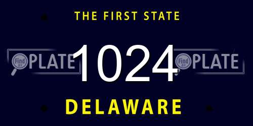 1024 Delaware License Plate