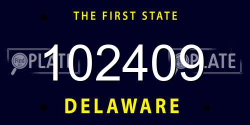 102409 Delaware License Plate