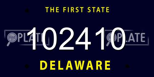 102410 Delaware License Plate