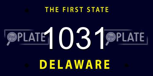 1031 Delaware License Plate