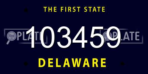 103459 Delaware License Plate