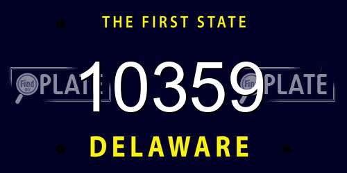 10359 Delaware License Plate