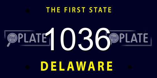 1036 Delaware License Plate