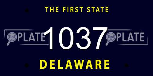 1037 Delaware License Plate