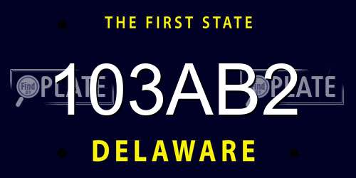103AB2 Delaware License Plate