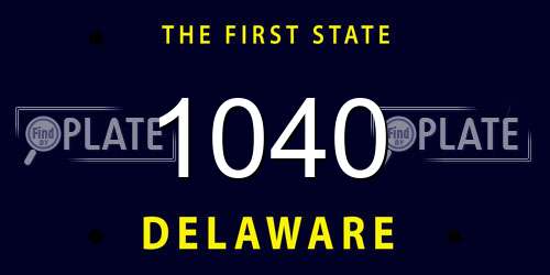 1040 Delaware License Plate