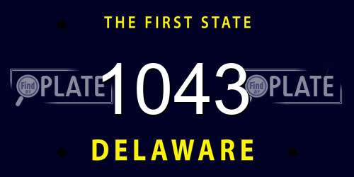 1043 Delaware License Plate