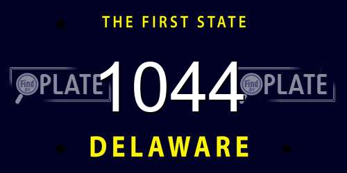 1044 Delaware License Plate