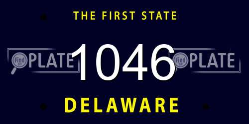 1046 Delaware License Plate