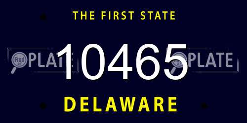 10465 Delaware License Plate