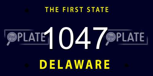1047 Delaware License Plate