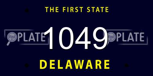 1049 Delaware License Plate