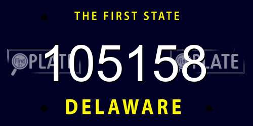 105158 Delaware License Plate